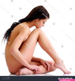Pose Naked Female Body Profile Isolated Stock Photo 31101259