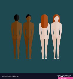 With naked women body front and back view in flat Vector Image