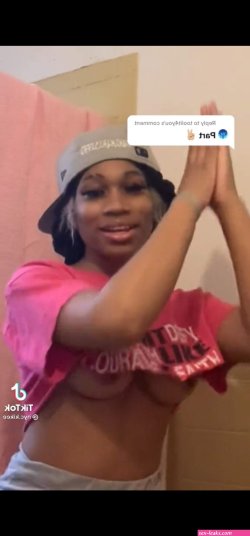 Ebony teen tik tok nip slip