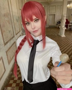 Model Vinnegal vinnegal in cosplay Makima from Chainsaw Man