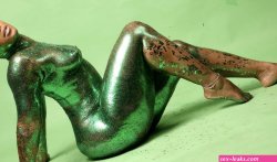 Green Body Paint XXX