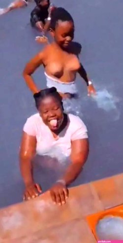 Breasts Pop Out In The Pool In Public 18
