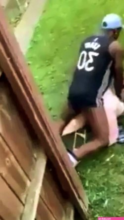 Black Student Having Doggy Style Sex With His White Sugar Mummy Outdoors In Public
