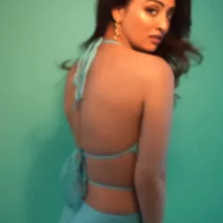 Sandeepa Dhar flaunts her sexy back in skimpy string top with high slit skirt