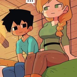 steve and alex minecraft drawn by rariattoganguri