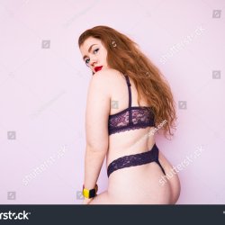 Young Plus Size Redhead Woman Wearing Stock Photo 1851469867