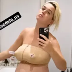 Katy Perry Poses in Breast-Pumping Bra and Maternity Underwear Four Days After Giving Birth