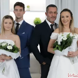 Two Hot Brides get Creampies During Group Sex: VR Babe Porn by Virtual Taboo
