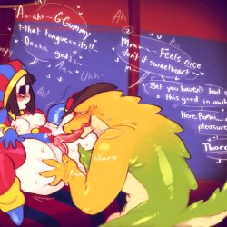 Pomni and Gummygoo porn comic