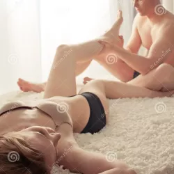 Young Man Makong Massage His Girl in Bed