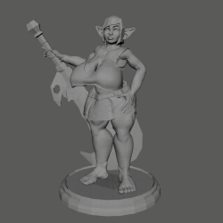 GOBLIN WARRIOR FLAT CHESTBIG BOOBSBIG ASS FUTA MODE 3D File for 3D printingCults