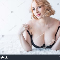 European Girl Cute Face Big Breasts Stock Photo 1543874588
