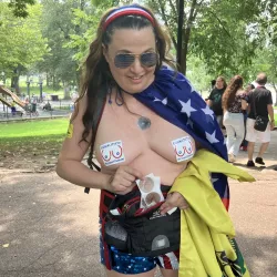 Protest on Boston Common objects to gendered restrictions on toplessness in Massachusetts Rhode Island Current