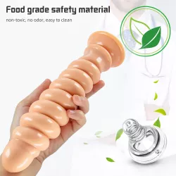 Long Spiral Silicone Dildo Anal Plug