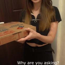 Pizza delivery girl is tipped with a good pussy dick down and cumshot on petite ass