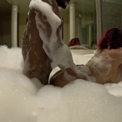 Fucking a slut at a resort in a bubble bath