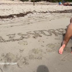 At the public beach nude!