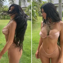 Kylie Jenner nearly busts out of tiny nude bikini top on luxury girls getaway for BFF Yris Palmers birthday