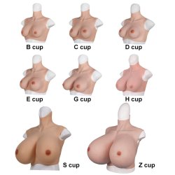 Oversized Silicone Breast Forms Fake Boobs XXL Extra Wide torso Size Breastplate