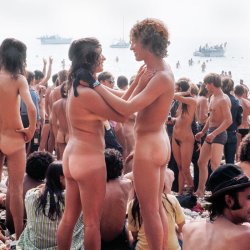Isle of Wight Festival. At one point 300 people stripped naked and dashed into the sea