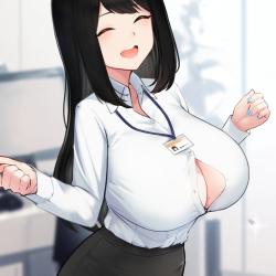 big boobs black hair closed eyes girl