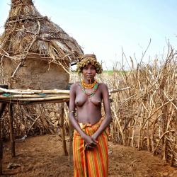 brown nude pretty pregnant tribal woman