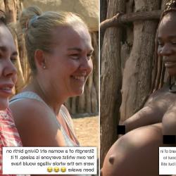 brown nude pretty pregnant tribal woman