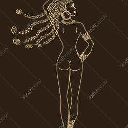 brown nude pretty pregnant tribal woman
