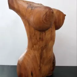 Galore Big carved Wooden Breasts sculpture