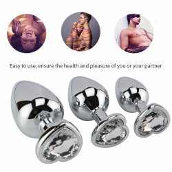 Diamond Stainless Steel Jeweled Anal Butt Plug Orgasm Stimulator Multi-Color Set
